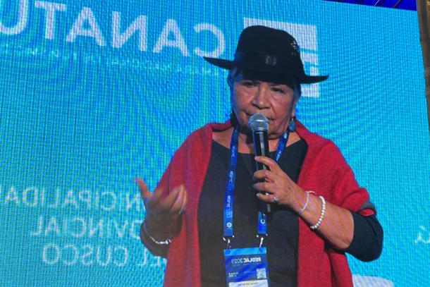 Tarcila Rivera, indigenous representative and president of CHIRAPAQ, at REDLAC 2023