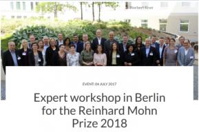 Atelier d'experts à Berlin pour le Prix Reinhard Mohn 2018 et atelier