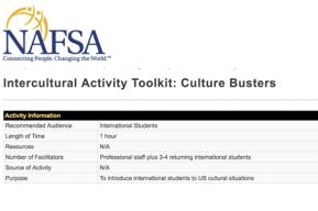 Intercultural Activity Toolkit: Culture Busters