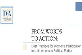 Des mots à l'action: meilleures pratiques pour la participation des femmes aux partis politiques latino-américains