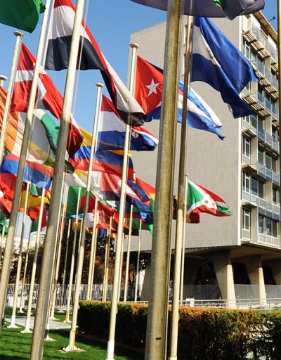 UNESCO Headquarters flags buildings