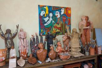 Display of pottery made at Mixteca Alta Oaxaca Geopark