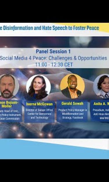 Panel Session 1 - Countering online disinformation and hate speech to foster peace