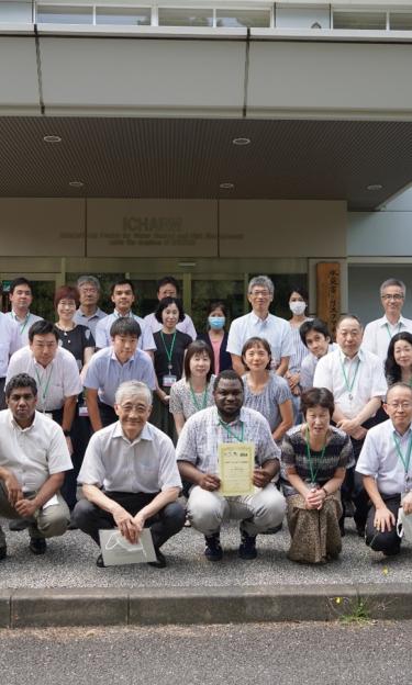 Mr. Dene Salifou and his course instructors at the International Centre for Water Hazard and Risk Management- ICHARM, Japan