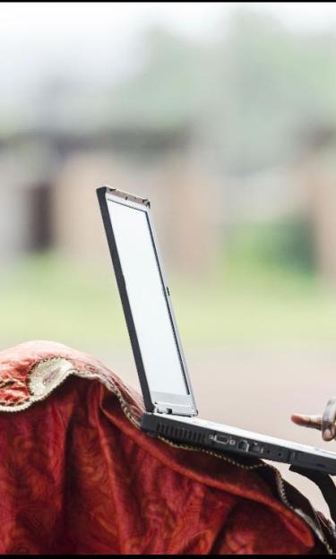Young African Women with a laptop