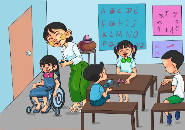 Illustration for the online course on inclusive, equitable and quality education in Myanmar