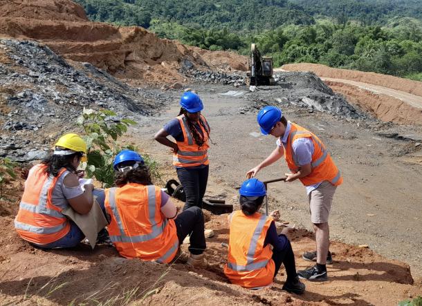 A group of IGCP 722 project members visiting a quarry