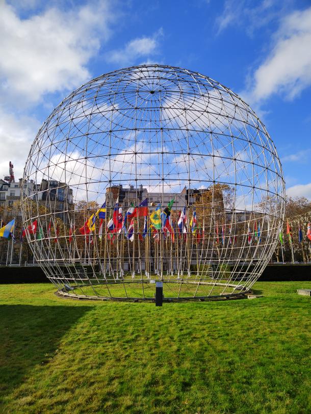 UNESCO Headquarters - Flags and Globe