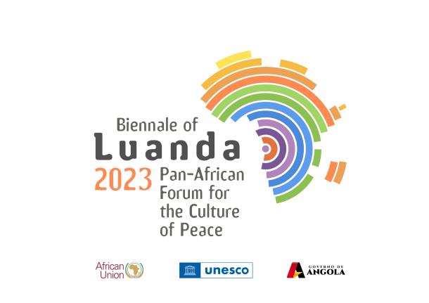  Biennale of Luanda logo 2023 with the 3 entities