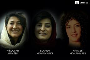 Three imprisoned Iranian women journalists awarded 2023 UNESCO/Guillermo Cano World Press Freedom Prize