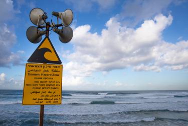 tsunami warning sign and sirenes in Israel